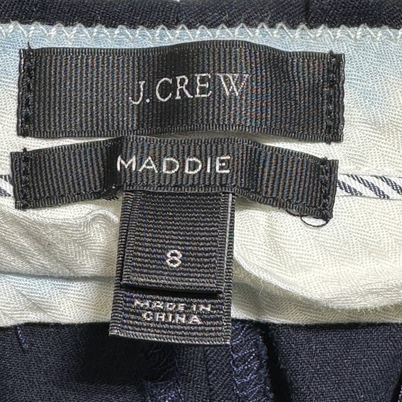 J. Crew Maddie Mid Rise Slim Straight Leg Pant Two Way Stretch Navy Women 8 - Picture 3 of 10
